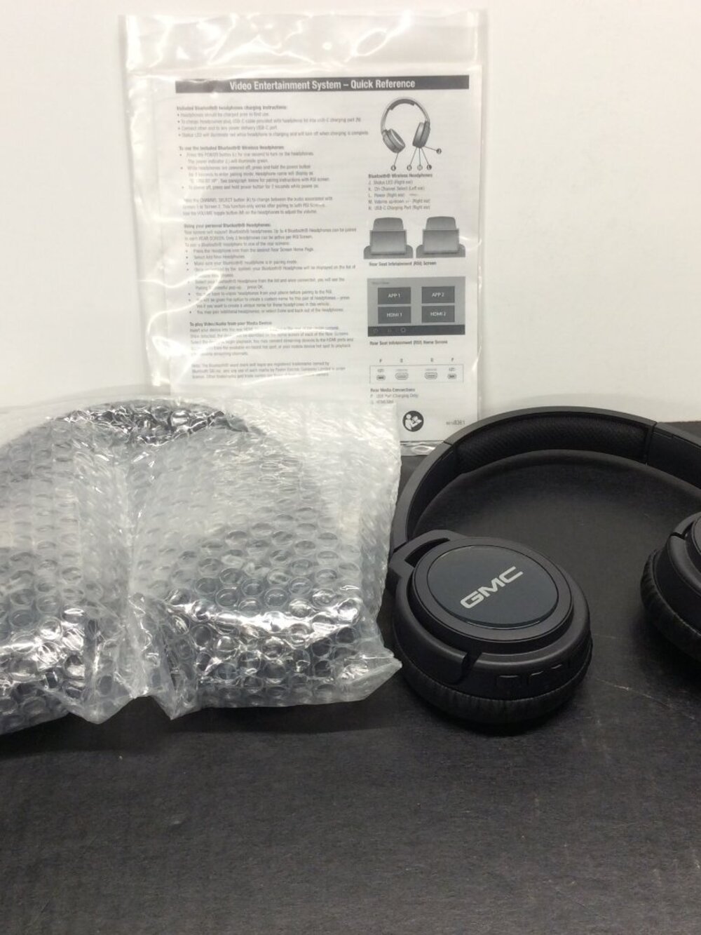 GMC KT001 WH 01 Bluetooth Over-Ear Headphones Ear-Cup Double Headband Black 2 pc